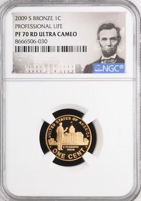 2009 S Bronze Lincoln 1C Professional Life PF70 RD Ultra Cameo - Image 1 of 2
