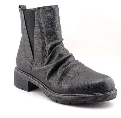 Clarks Originals Womens Hearth Rose Black Leather Boots 26174243 - Image 1 of 4