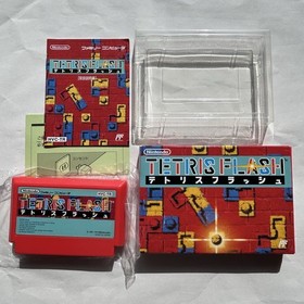 Tetris Flash W/Box Manual Very Good Used Game Nintendo Famicom NES NTSC-J Japan