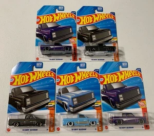 Hot Wheels '83 Chevy Silverado - Light Blue, Black & Exclusive Purple - LOT OF 5 - Picture 1 of 6