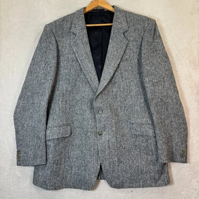 Blazer Harris Tweed DE COLECCIÓN Para Hombres 46L Lana Espiga Hecho en Inglaterra Ajuste Personalizado Foto 1 de 4