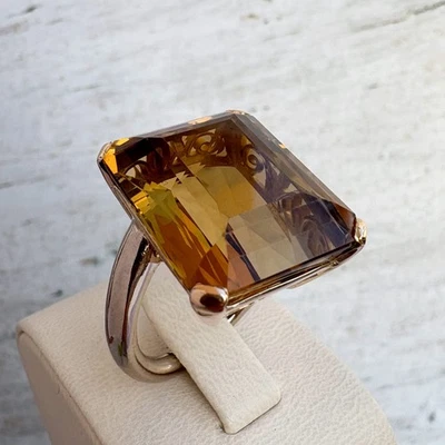 Gelbgold Ring mit Topas Stein 18k 750 Gelbgold 17,5 mm Ring Damen - Bild 1 von 4