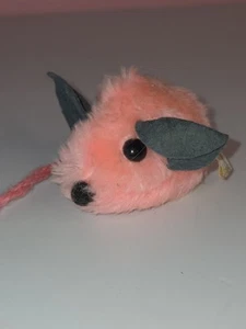 Peluche vintage Wallace Berrie Mouse 3" coda rosa grigio imbottito Corea - Foto 1 di 9