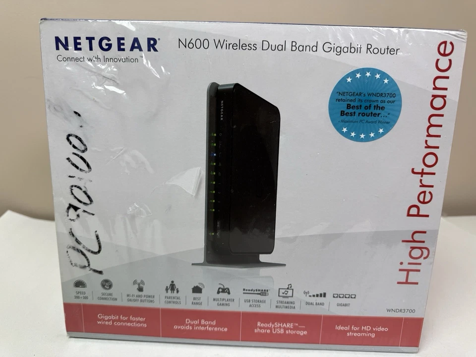 NETGEAR N600 Wireless Dual Band Gigabit Router WNDR3700