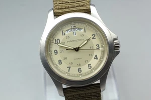 [Fast neuwertig] Hamilton Khaki H644510 40mm weißes Zifferblatt Tag/Datum Quarz Herrenuhr - Bild 1 von 10