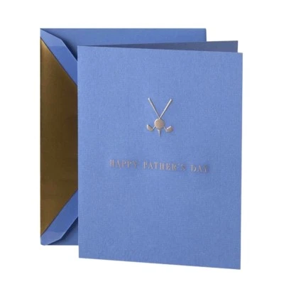 One Crane & Co. Tarjeta Feliz Día del Padre y Sobre Forrado en Oro - Nuevo Foto 1 de 4