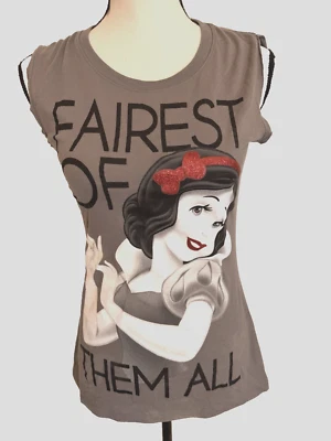 Camiseta sin mangas Disney Blancanieves musculosa para mujer M recorte rasgado grunge camisa larga Y2K Foto 1 de 4