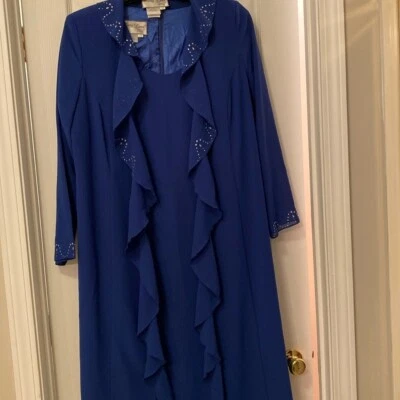 JUEGO DE VESTIDO Y PLUMERO MISTY LANE MUJER 2 PIEZAS, TALLA 10, AZUL REAL, Foto 1 de 4