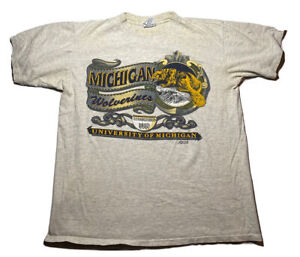 Vintage Michigan Wolverines Single Stitch T-Shirt USA University Sz Large 