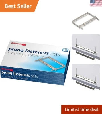 "Sujetores de papel de punta plateada de 50 piezas con capacidad de 2"" - Esencial moderno para oficina" Foto 1 de 4