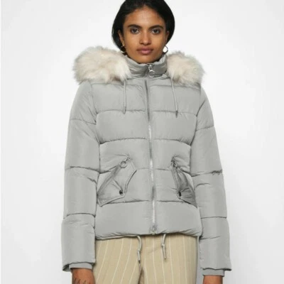 Jaqueta acolchoada feminina Topshop cinza inverno Frieda tamanho 12 - Imagem 1 de 4