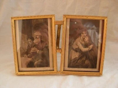 ANTIQUE FRENCH GILT BRONZE BRASS DOUBLE PHOTO FRAME,LATE 19th CENTURY. - Image 1 of 4