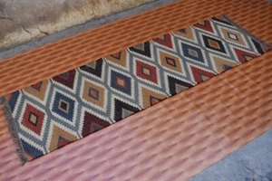 Afghan 2.6x8 Kilim Hand Made Carpet Rug Runner Jute Kilim Rug Hallway - Picture 1 of 6