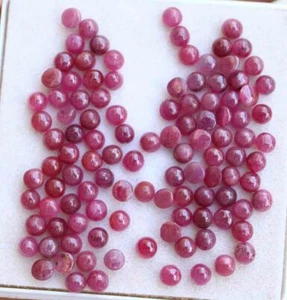 25.90 Ct 3 Mm 102 Pcs 100% Natural Earthmind Mozambique Red Ruby Cab Loose Gems - Picture 1 of 3
