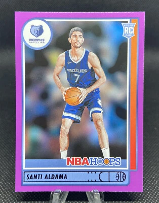 2021-22 Panini NBA Hoops Purple Parallel Rookie Card RC #207 - Santi Aldama - Image 1 of 2
