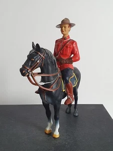 Elastolin Lineol Soldat Mountie auf Standpferd Police Canada Militär Masse 15 cm - Bild 1 von 9
