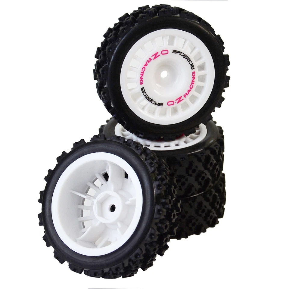 1/10 RC Rally Car Rubber Wheels Tires Set For Tamiya TT-01 TT-02 TT01E XV01 XV02 - Image 1 of 4