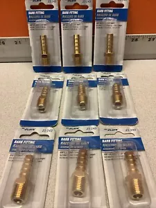 Brass Hose Barb to Male Pipe Thread 3/8" ID Hose x 1/4" MNPT Fitting *Pack of 9 - Picture 1 of 4