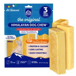 Original Yak Cheese Dog Chew Peanut Butter 3 Small Sticks 3.3 Oz Gluten Free ... - Picture 1 of 9