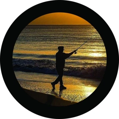 Cubierta de taburete de bar al atardecer pesca en playa línea de costa Foto 1 de 4