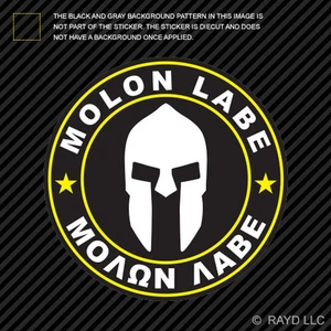 Molon Labe Yellow Circle Sticker Decal Self Adhesive Vinyl Come Take Them 2A v5c - Bild 1 von 1