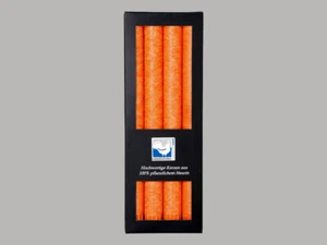 Velas Naranja 22x250mm Kerzenfarm Hahn 4er Set 100% Vegetal Estearina - Imagen 1 de 2