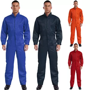 Mens Coveralls Premium Overalls Zipper Bodysuit Coverall Work Cotton Jumpsuit - Picture 1 of 55