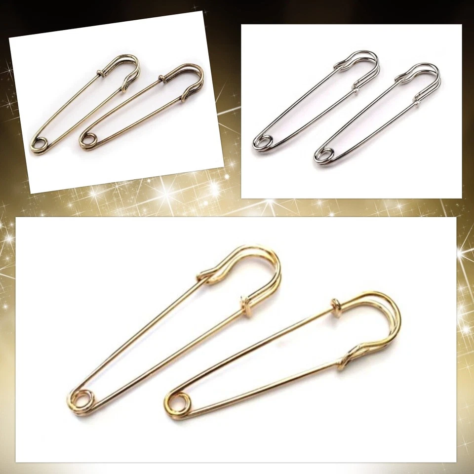 3)  1 Stück Sicherheitsnadel 65 x 13 mm Kiltnadel Broschennadel basteln Deko - Bild 1 von 1