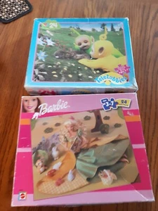 24 Piece Puzzles Complete Teletubbies & Barbie Ages 3-7 Lot Of 2 Vintage - Picture 1 of 6