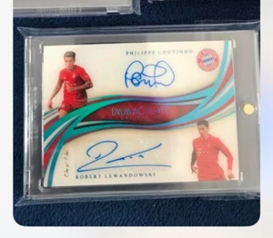 2018-19 Panini NIESKAZITELNA Piłka nożna dual auto Robert Lewandowski Coutinho 1/1 - Zdjęcie 1 z 1