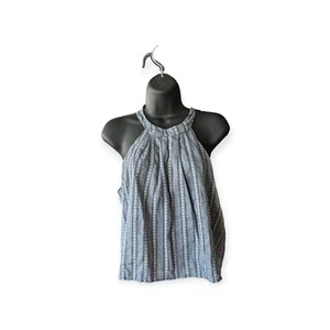 Womens PPLA Hartley Woven Top Blue/Ivory Size Small - Picture 1 of 6