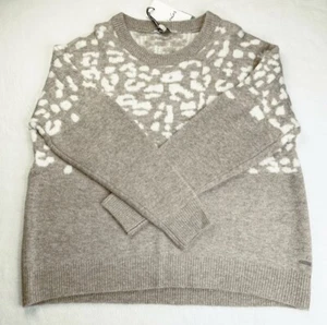 Joules Sweater Size 14 Women's Niamh Leopard Intarsia Relaxed Fit Wool Blend NWT - Picture 1 of 8
