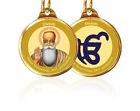Traditional Gurunanak & Omkar Flip Coin Gold Plated Pendant For Men Set Of 3