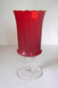 Superb Vintage Ruby Red Glass Goblet Vase 26 cm high - Picture 1 of 6