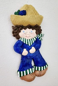 VINTAGE ORIGINAL 80er HUCKLEBERRY PIE KREIDEGESCHIRR PLAKETTE CAROL RARDON WANDBEHANG - Bild 1 von 4
