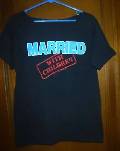Vintage 1987 MARRIED WITH CHILDREN TV SHOW BLACK T-SHIRT PROMO ~ 80's CLOTHES M - Picture 1 of 3