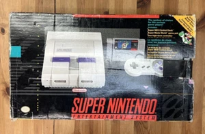 Super Nintendo Console Complete In Box With Super Mario World - Not Mint - Picture 1 of 9