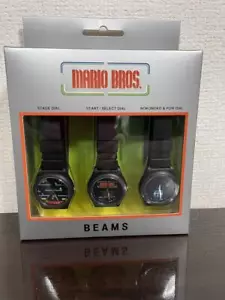 New SEIKO ALBA BEAMS Nintendo Limited Mario Game Bros Watch Black Set of 3 Japan - Picture 1 of 10