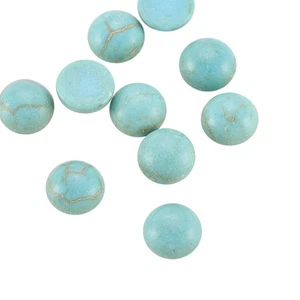 100pcs Flatback Turquoise Stone Cabochons Half Round Smooth Cabs Findings 4x2mm - Picture 1 of 4