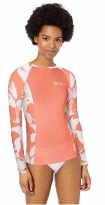 Roxy Terra Cotta Flores Voladoras Manga Larga Rashguard - Pequeño Foto 1 de 4