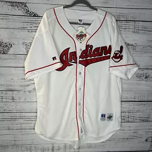 New Vtg Cleveland Indians Russell Athletic Diamond Collection MLB Jersey Size 52 - Picture 1 of 16