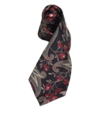 Corbata Floral Cachemira Negra y Roja Colección Mikael York 58 x 4 Foto 1 de 4