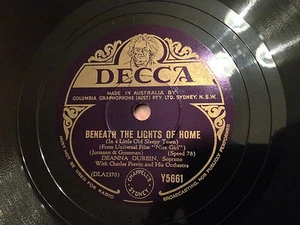 DEANNA DURBIN "Old Folks At Home"/"Beneath The Lights Of Home" 78rpm 10" 1942 NM - Bild 1 von 4