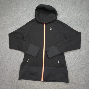 Spyder jacket womens MEDIUM Black Long Sleeve winter lightweight hooded Size M - Picture 1 of 9