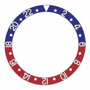 INSERTO BISEL PARA ZAFIRO MODELO ROLEX GMT MASTER II 16713, 16718 AZUL/RE - Imagen 1 de 2