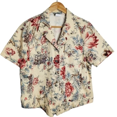 Blazer Stonebridge Vintage Mujer Grande Cottagecore Años 90 Floral Lino Preppy Boho Foto 1 de 4