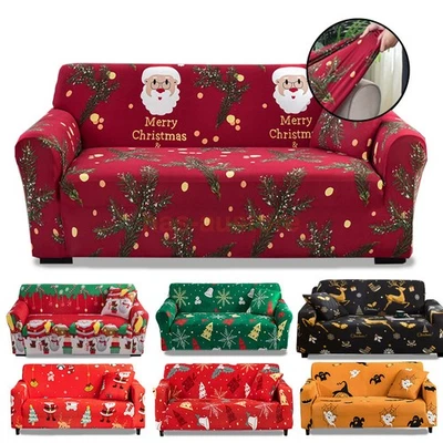 Christmas Sofa Covers 1 2 3 4 Seater Stretch Lounge Slipcover Protector Couch - image 1 of 4