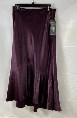 NWT Vintage Y2K Lauren Ralph Lauren Women's Claret Silk Satin Mermaid Skirt 6 - Image 1 of 4