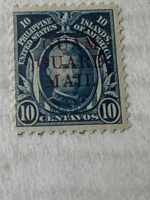 US GUAM - GUARD MAIL - M11 (10c com Red Ovpt) MARGENS AO REDOR - Imagem 1 de 4