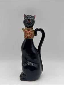 Decanter gatto nero vintage anni '50 di Relco made in Japan bottiglia olio alta 7" - Foto 1 di 11